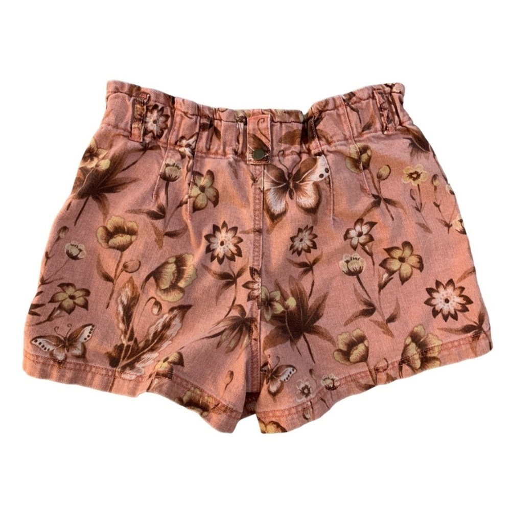 Anthropologie Jessie Printed Utility Shorts Peach Butterfly Floral 10 - Picture 5 of 10